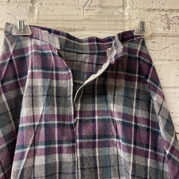 Vintage Sutter Place Plaid Purple Wool Blend Skirt 8 - Picture 5 of 9